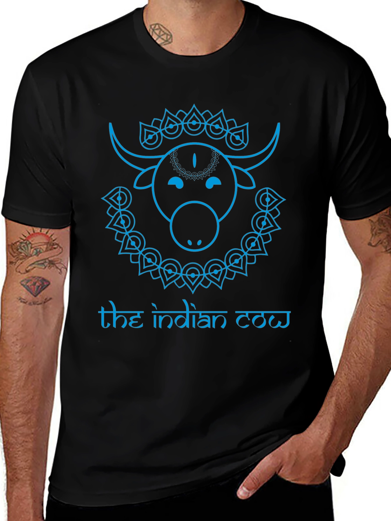 The Indian Cow Graphic Tee - Black