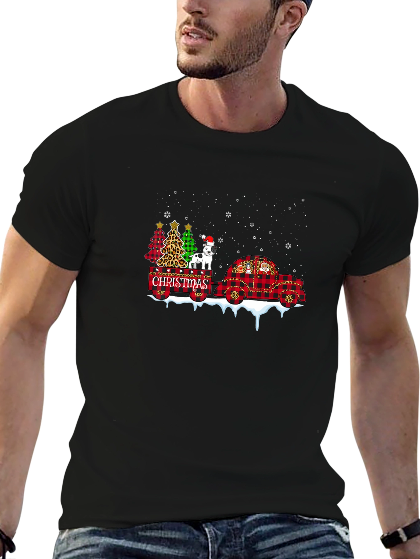 Festive Christmas Dog Graphic Tee