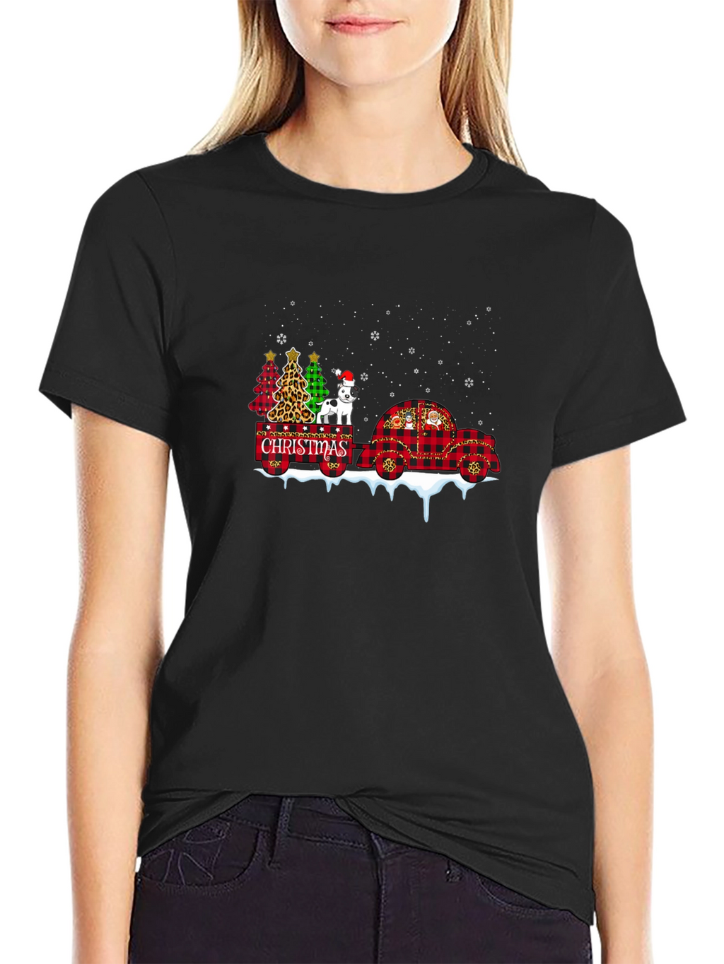 Festive Christmas Dog Graphic Tee