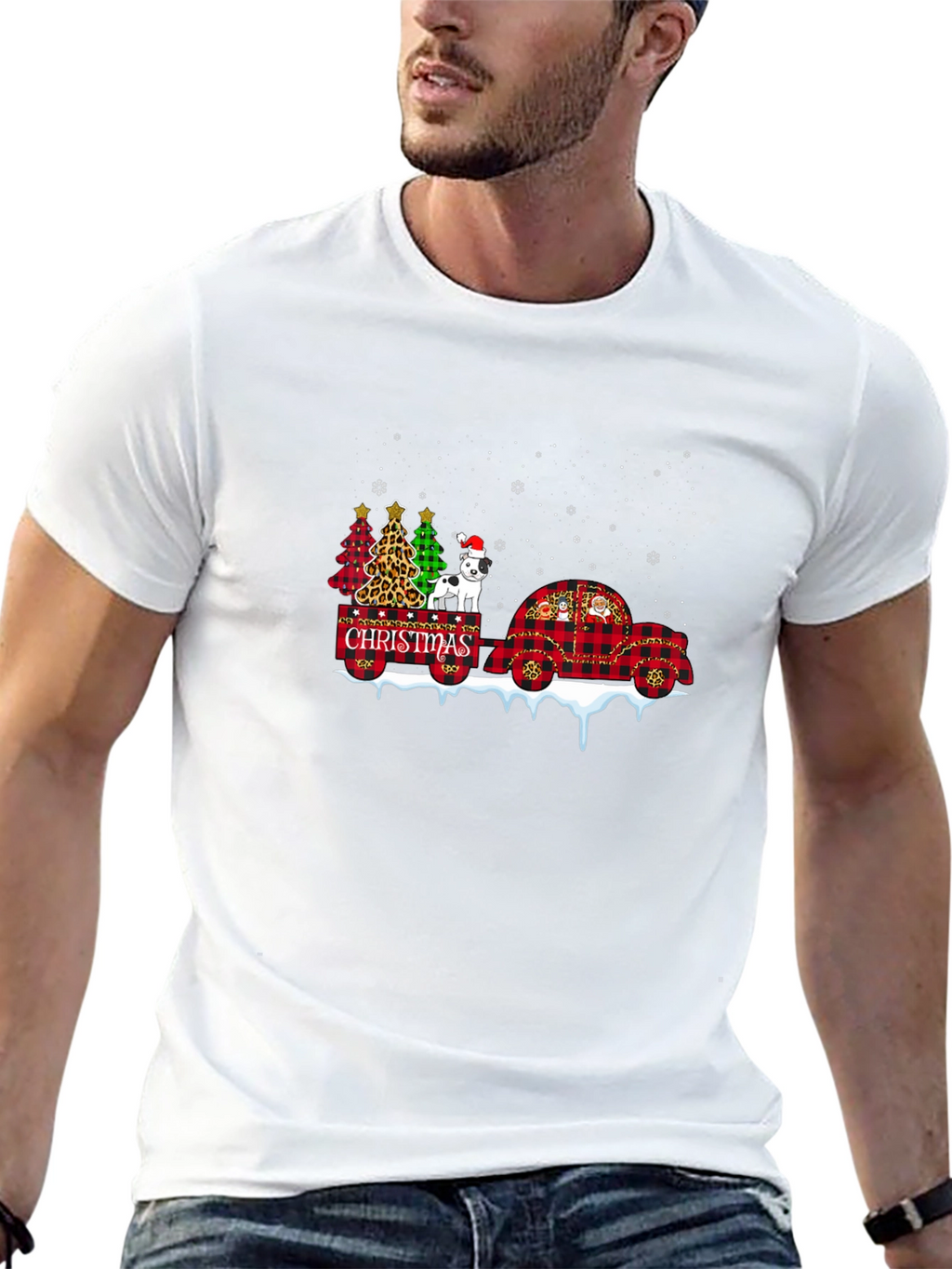 Festive Christmas Dog Graphic Tee