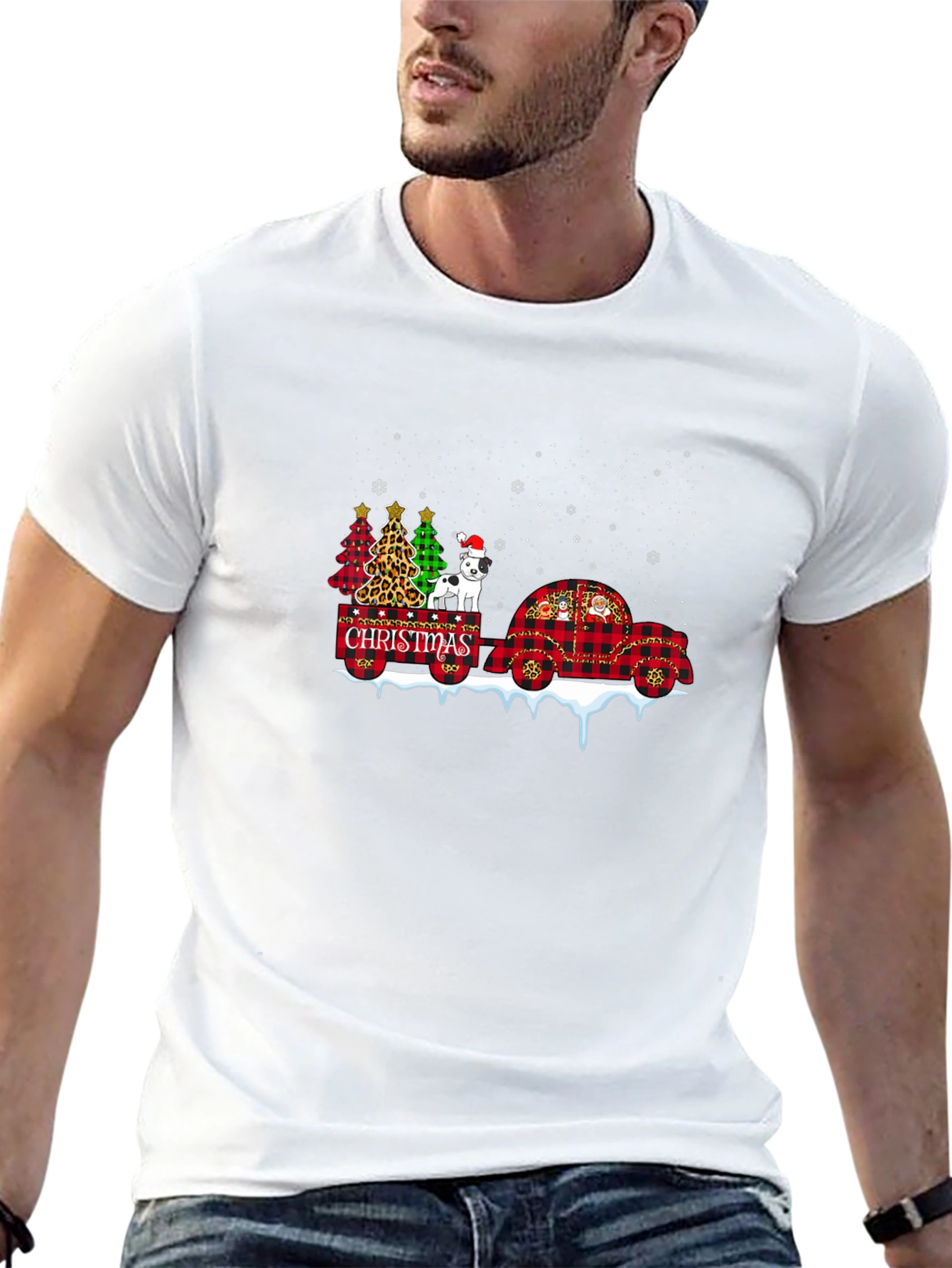 Festive Christmas Dog Graphic Tee