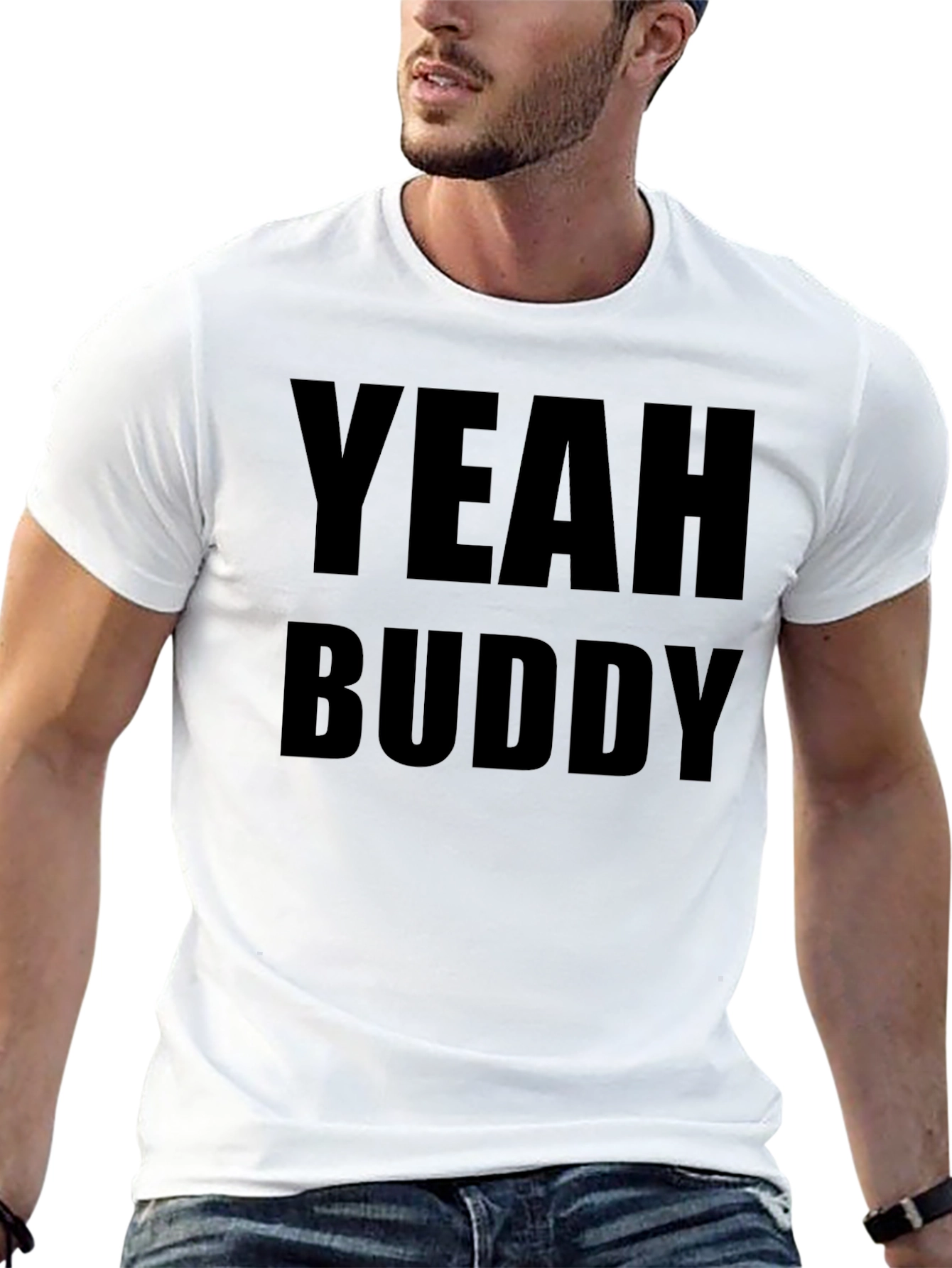 Yeah Buddy Graphic T-Shirt - Black Cotton Tee