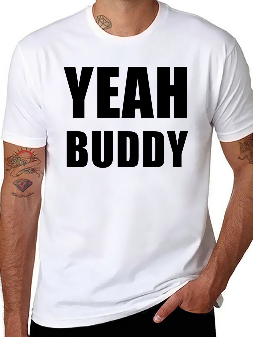 Yeah Buddy Graphic T-Shirt - Black Cotton Tee