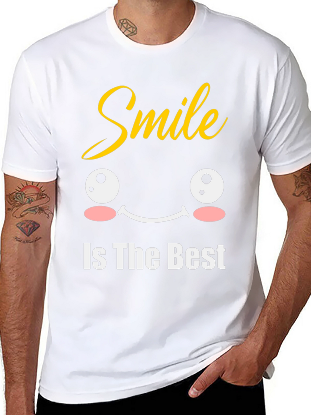 Smile Is The Best Black Graphic T-Shirt