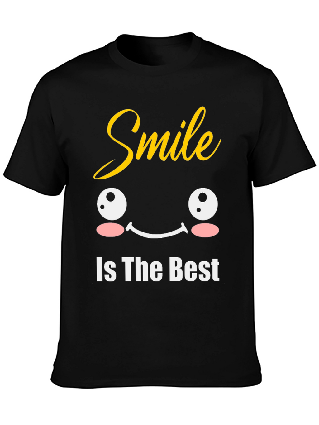 Smile Is The Best Black Graphic T-Shirt
