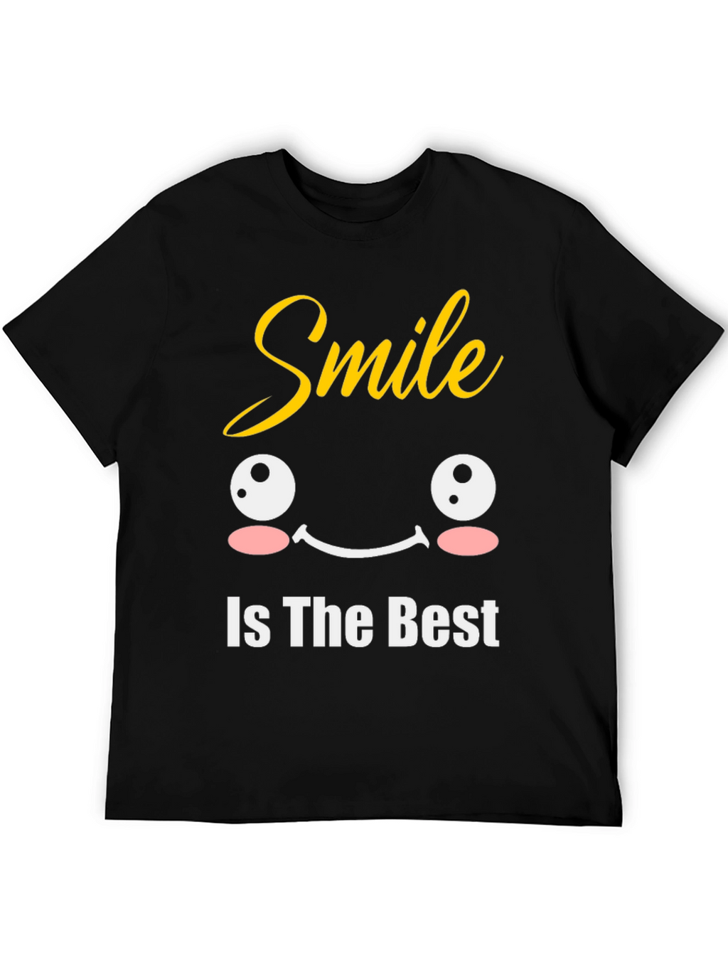 Smile Is The Best Black Graphic T-Shirt