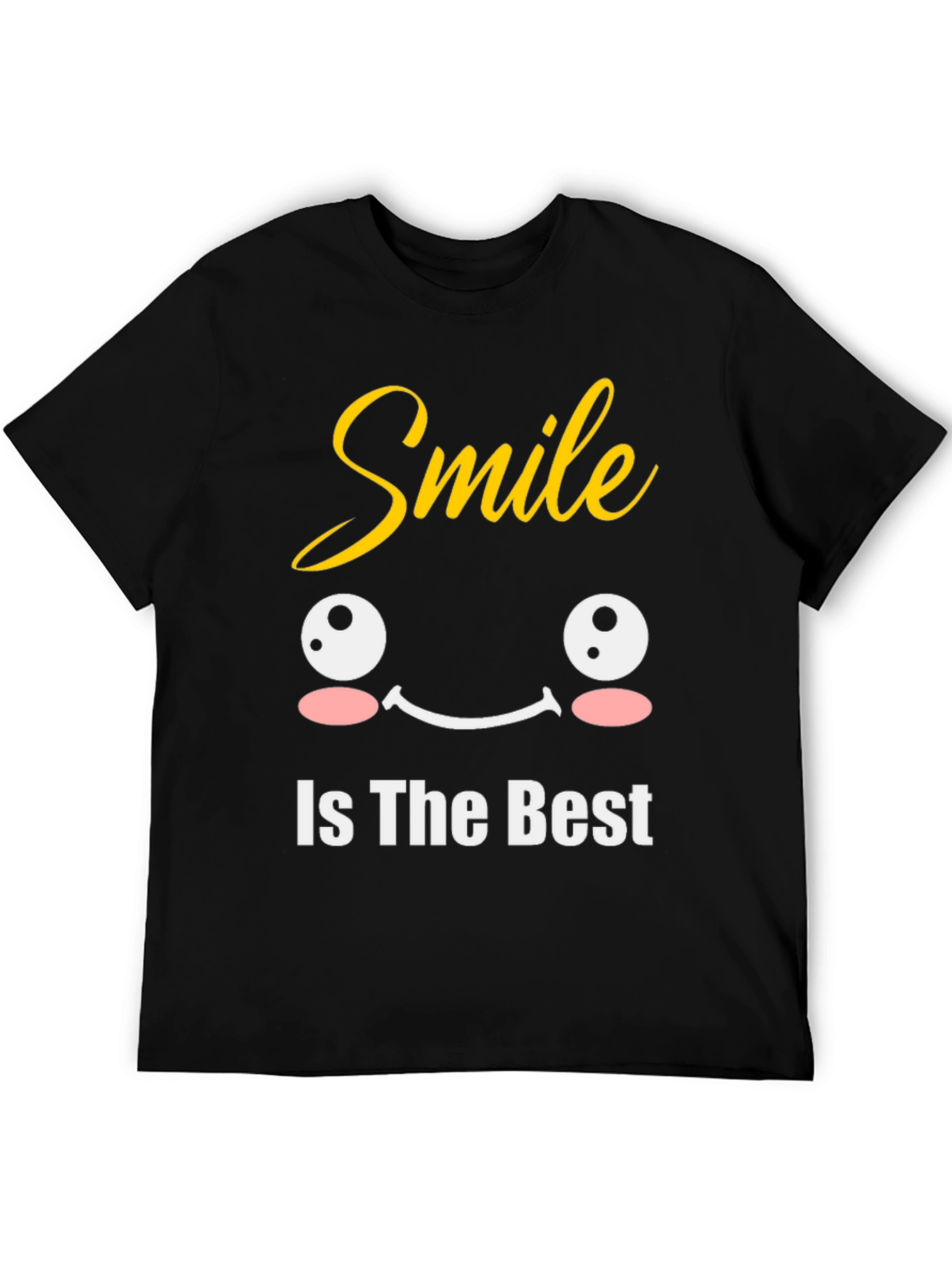 Smile Is The Best Black Graphic T-Shirt