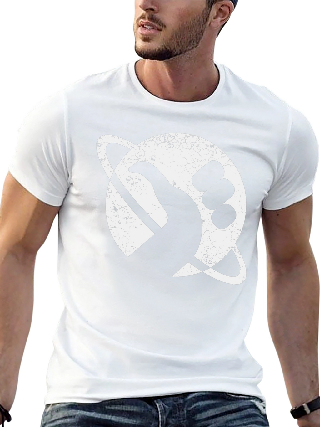 Retro Space Graphic T-Shirt - Black
