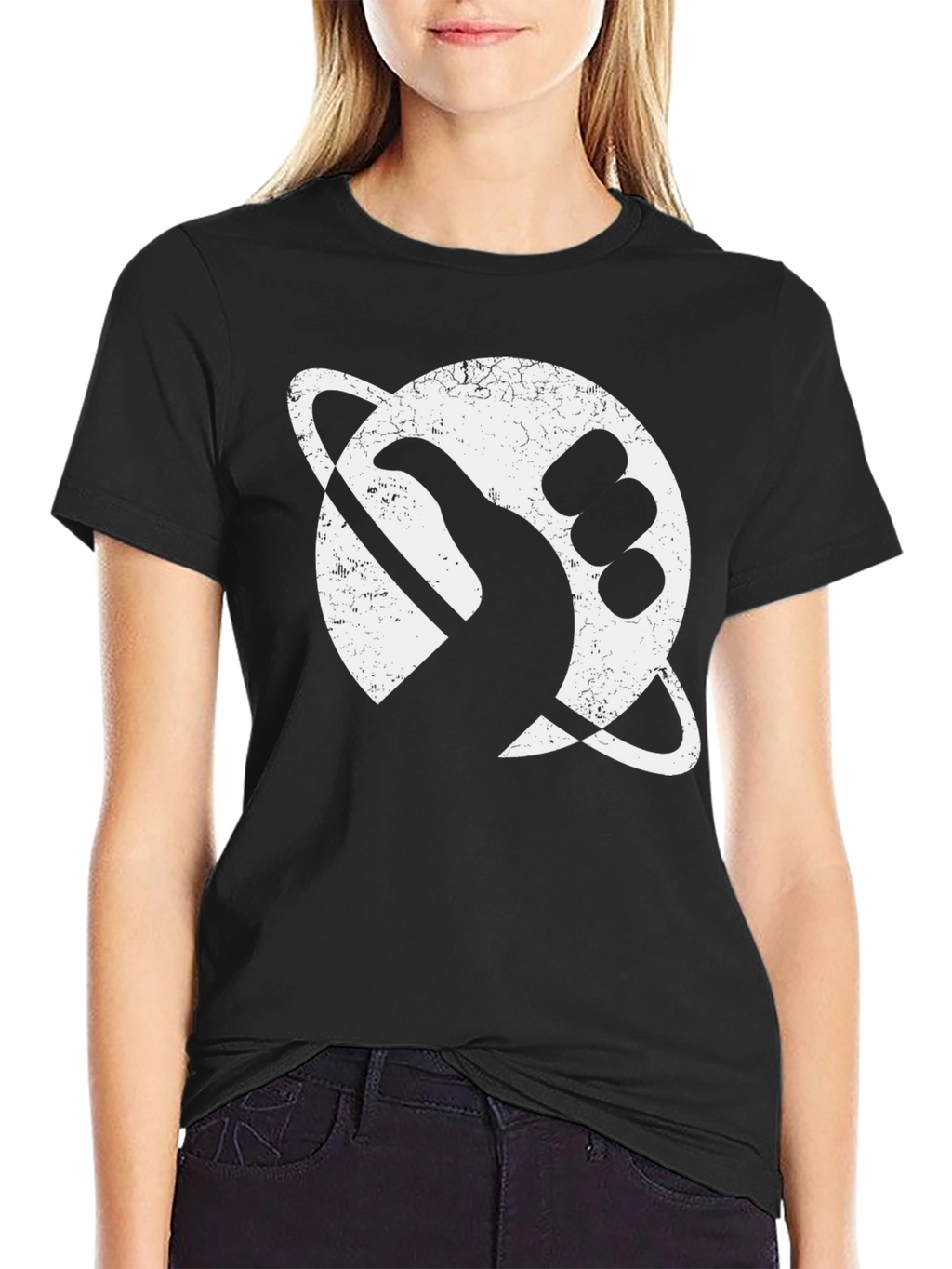 Retro Space Graphic T-Shirt - Black