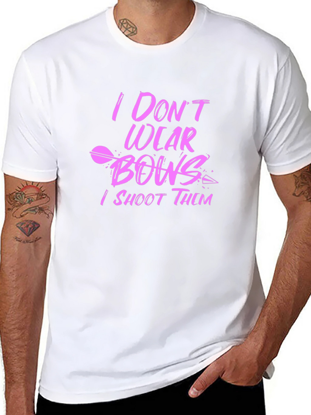I Dont Wear Bows I Shoot Them Black T-Shirt