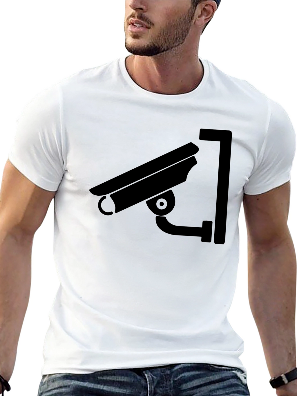 Security Camera Graphic Black T-Shirt