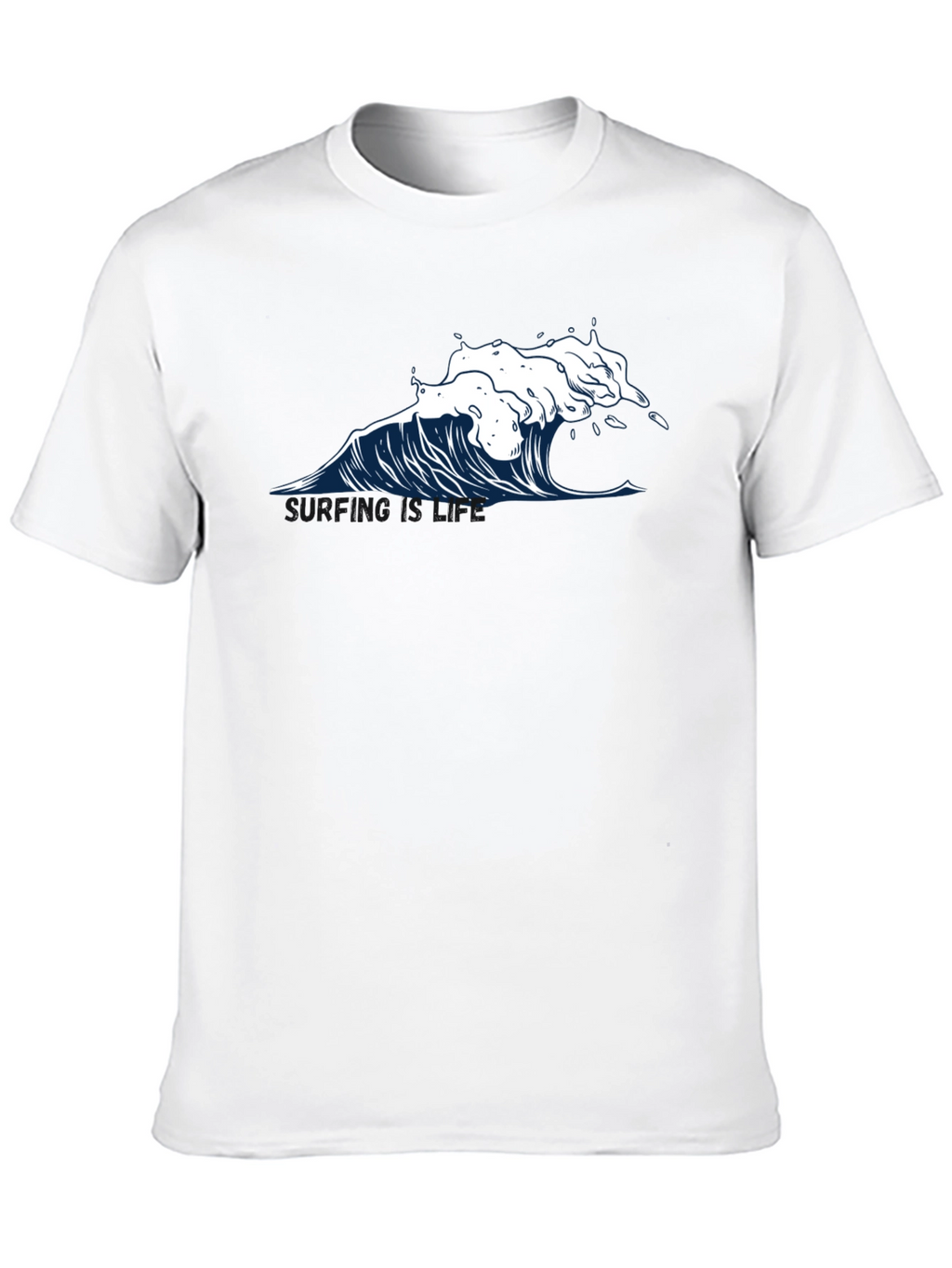 Wave Graphic T-Shirt - Black Cotton Tee