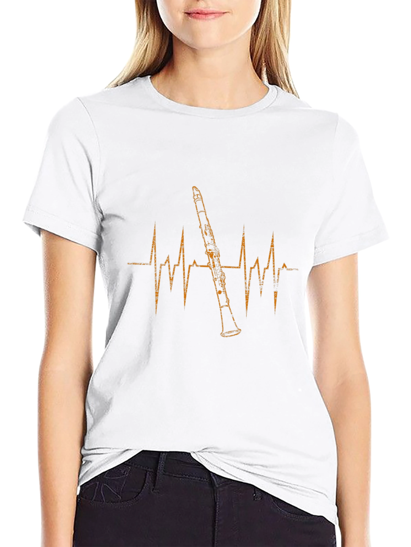 Clarinet Heartbeat Graphic T-Shirt