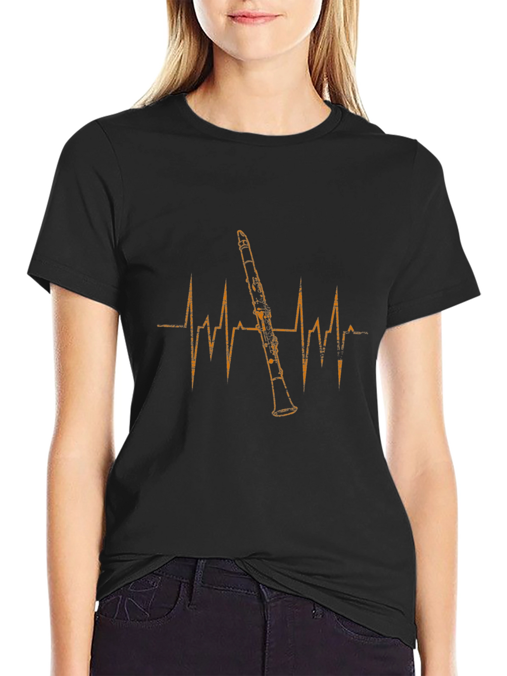 Clarinet Heartbeat Graphic T-Shirt