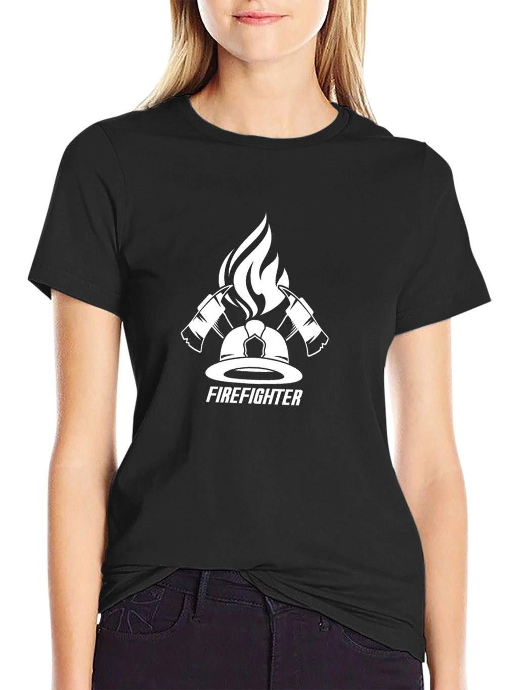 Firefighter Graphic T-Shirt - Black Cotton Tee