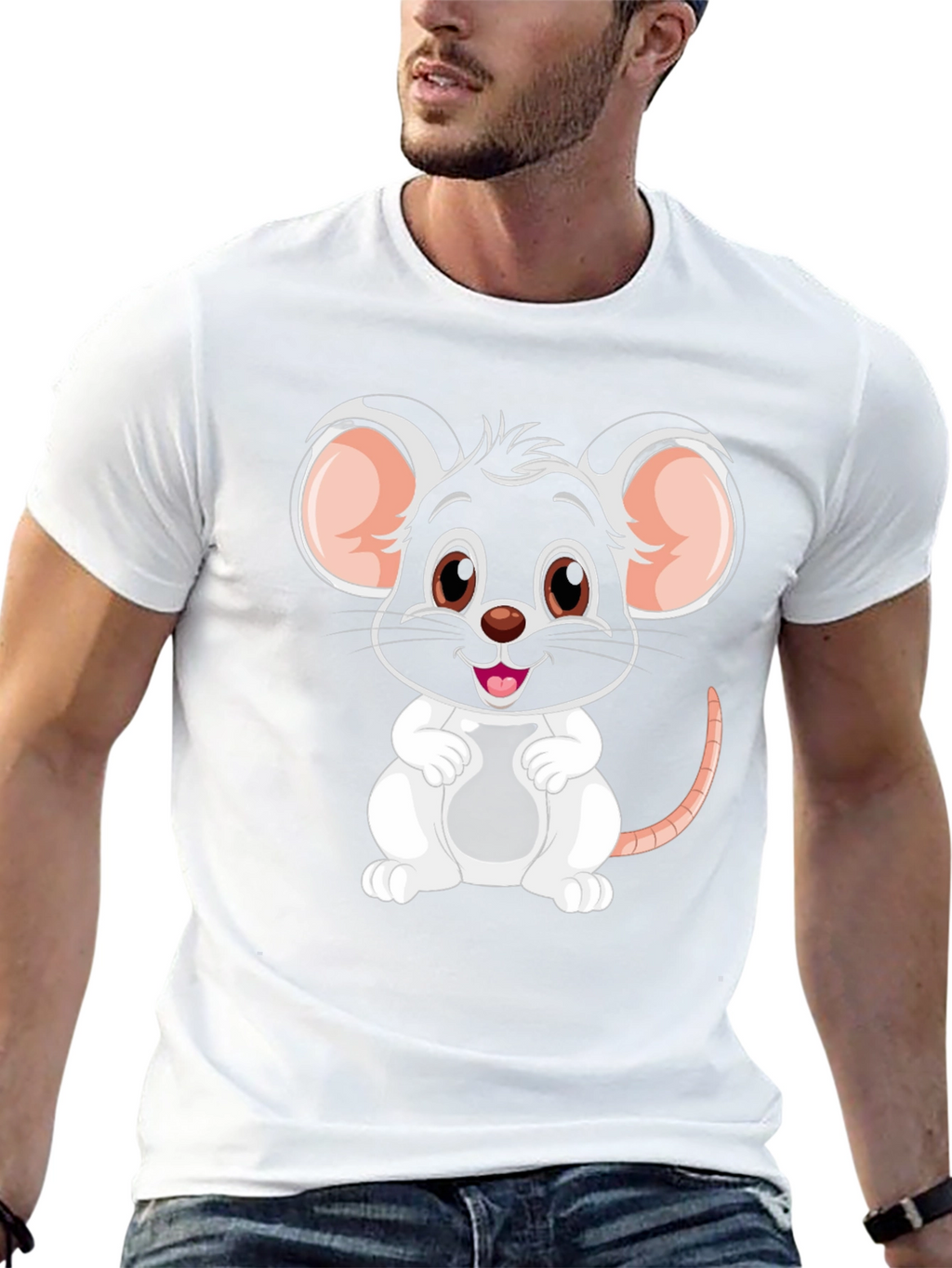 Cute Mouse Graphic T-Shirt - Unisex Cartoon Tee