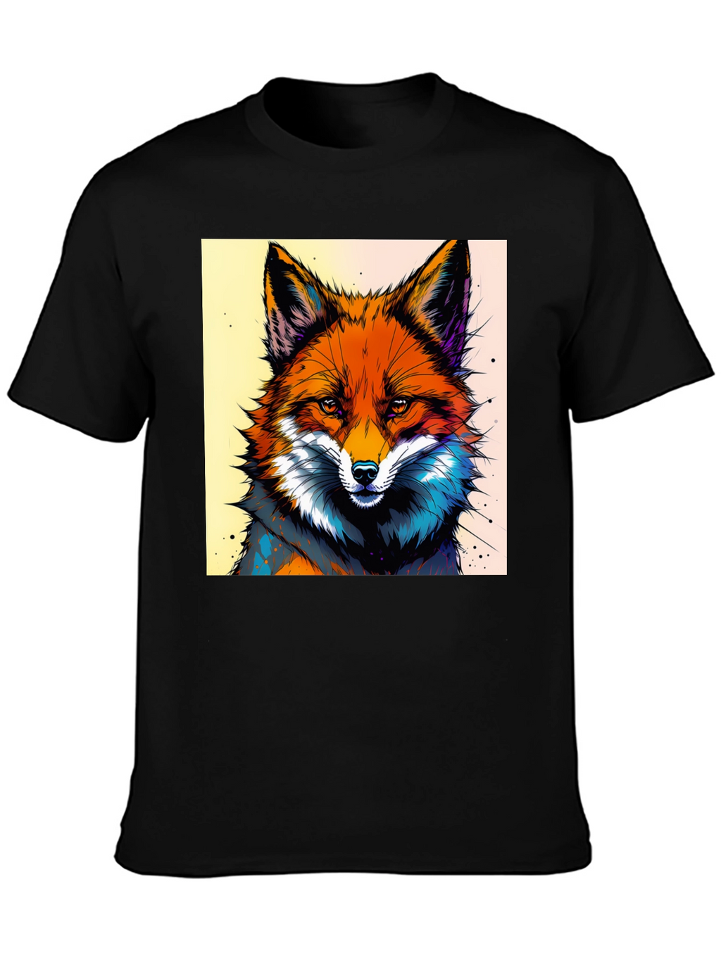 Artistic Fox Graphic Tee - Stylish & Unique