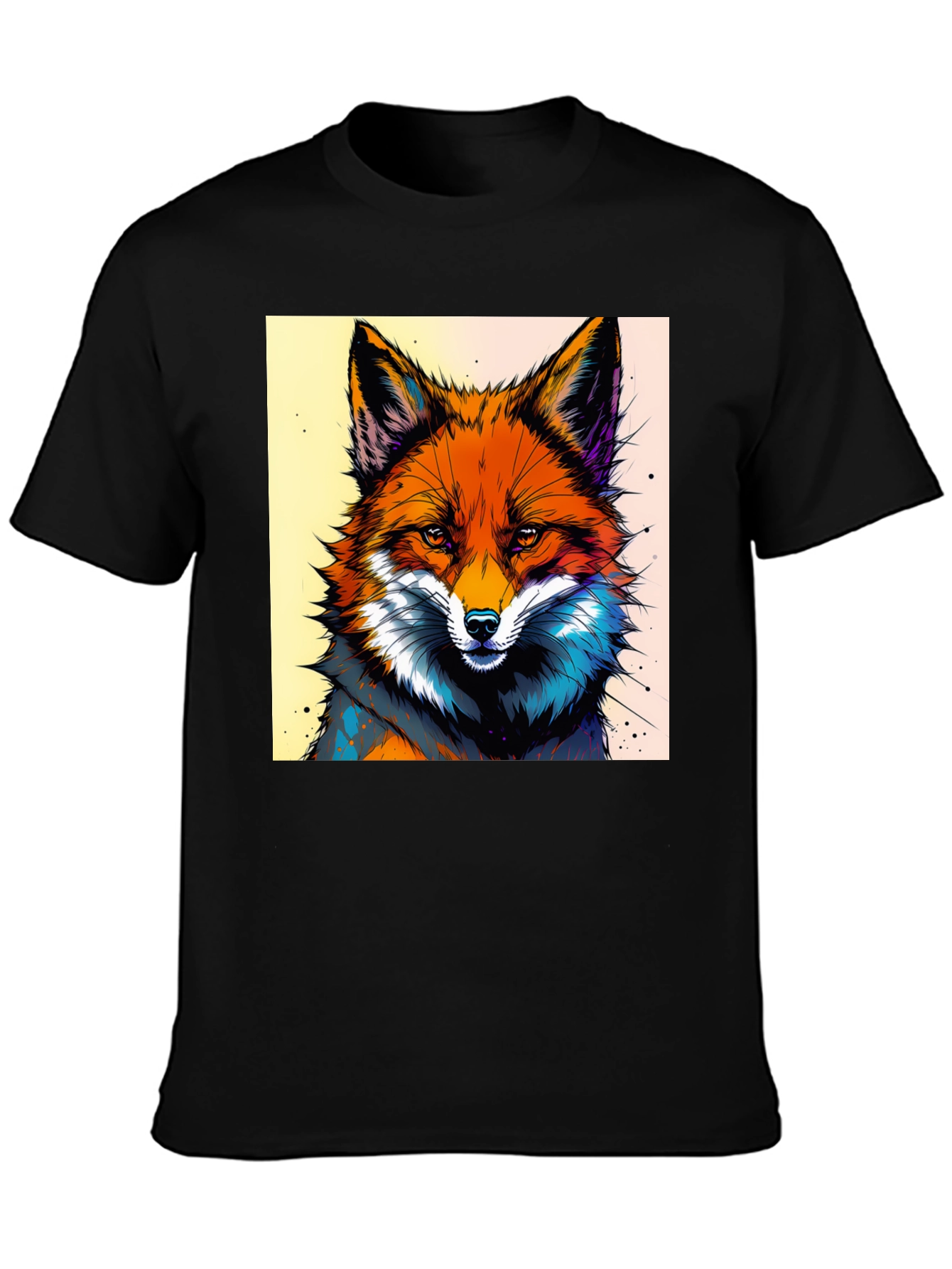 Artistic Fox Graphic Tee - Stylish & Unique
