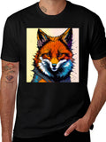 Artistic Fox Graphic Tee - Stylish & Unique