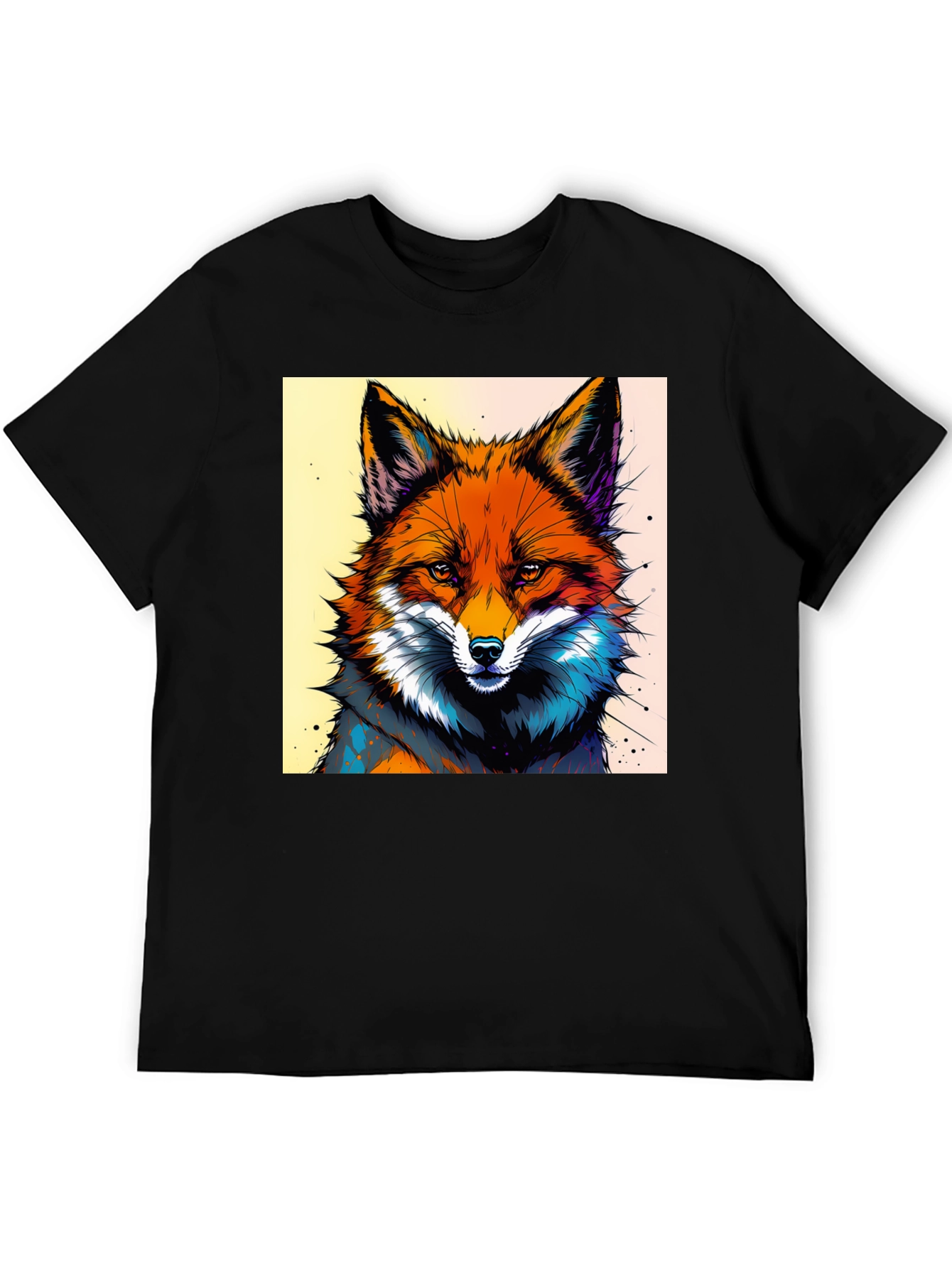 Artistic Fox Graphic Tee - Stylish & Unique