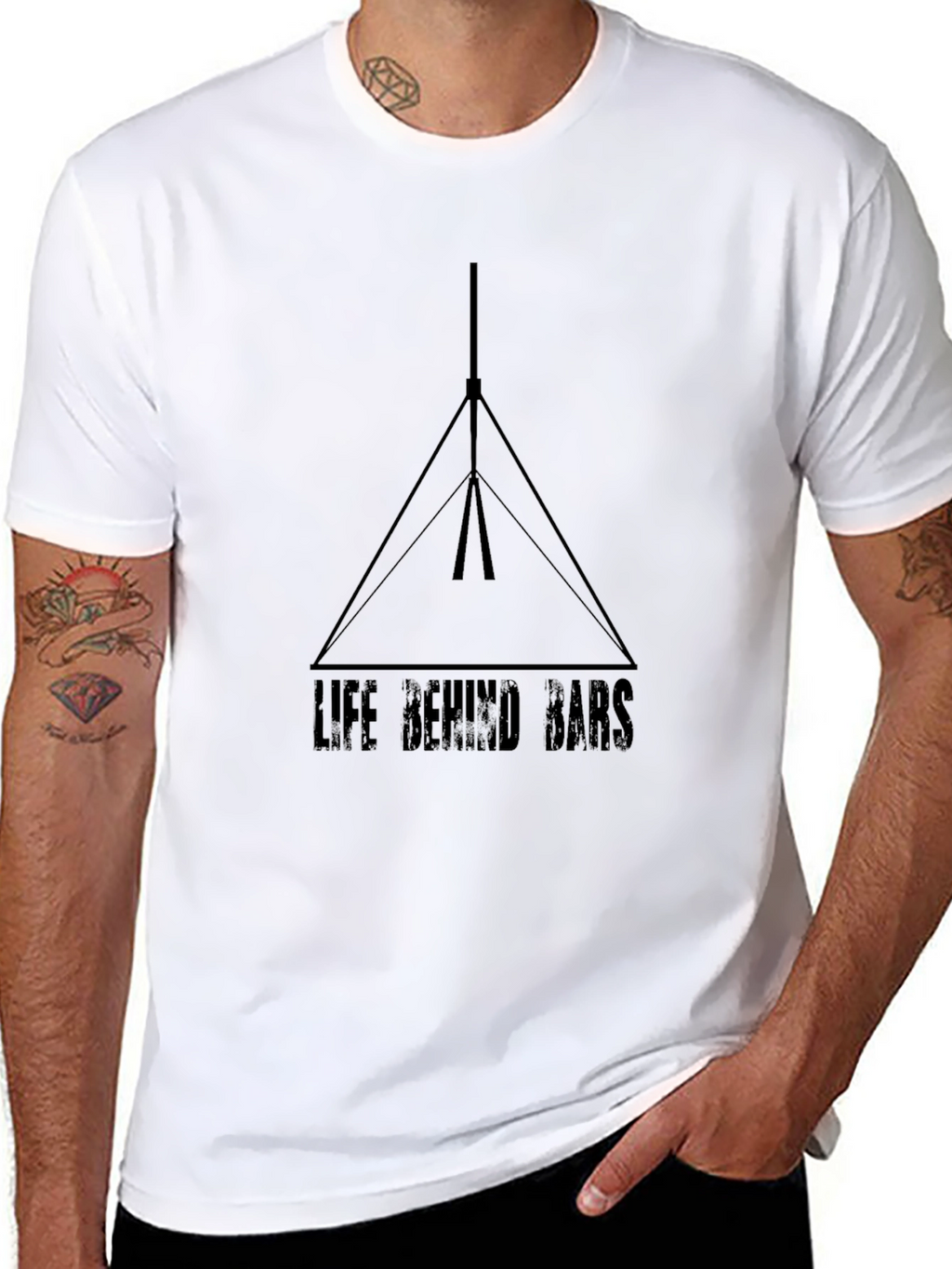 Life Behind Bars Graphic Tee - Black Cotton T-Shirt
