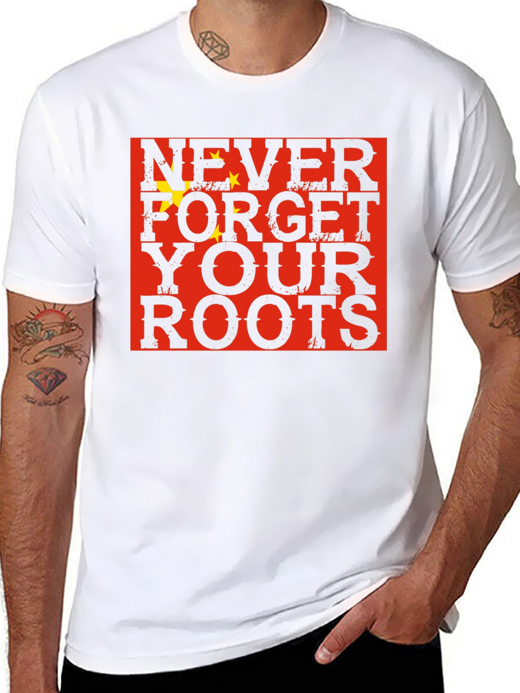 Never Forget Your Roots China Flag Graphic T-Shirt