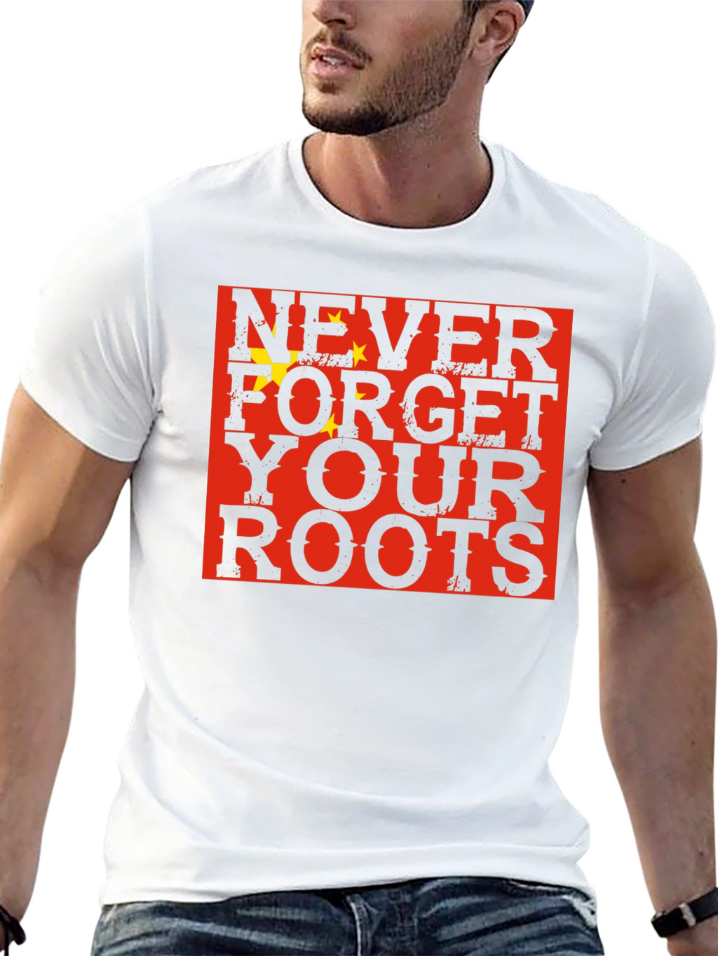 Never Forget Your Roots China Flag Graphic T-Shirt