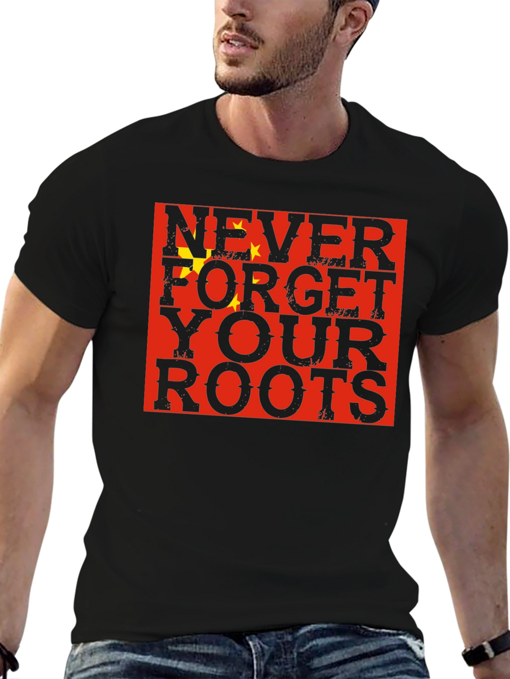 Never Forget Your Roots China Flag Graphic T-Shirt
