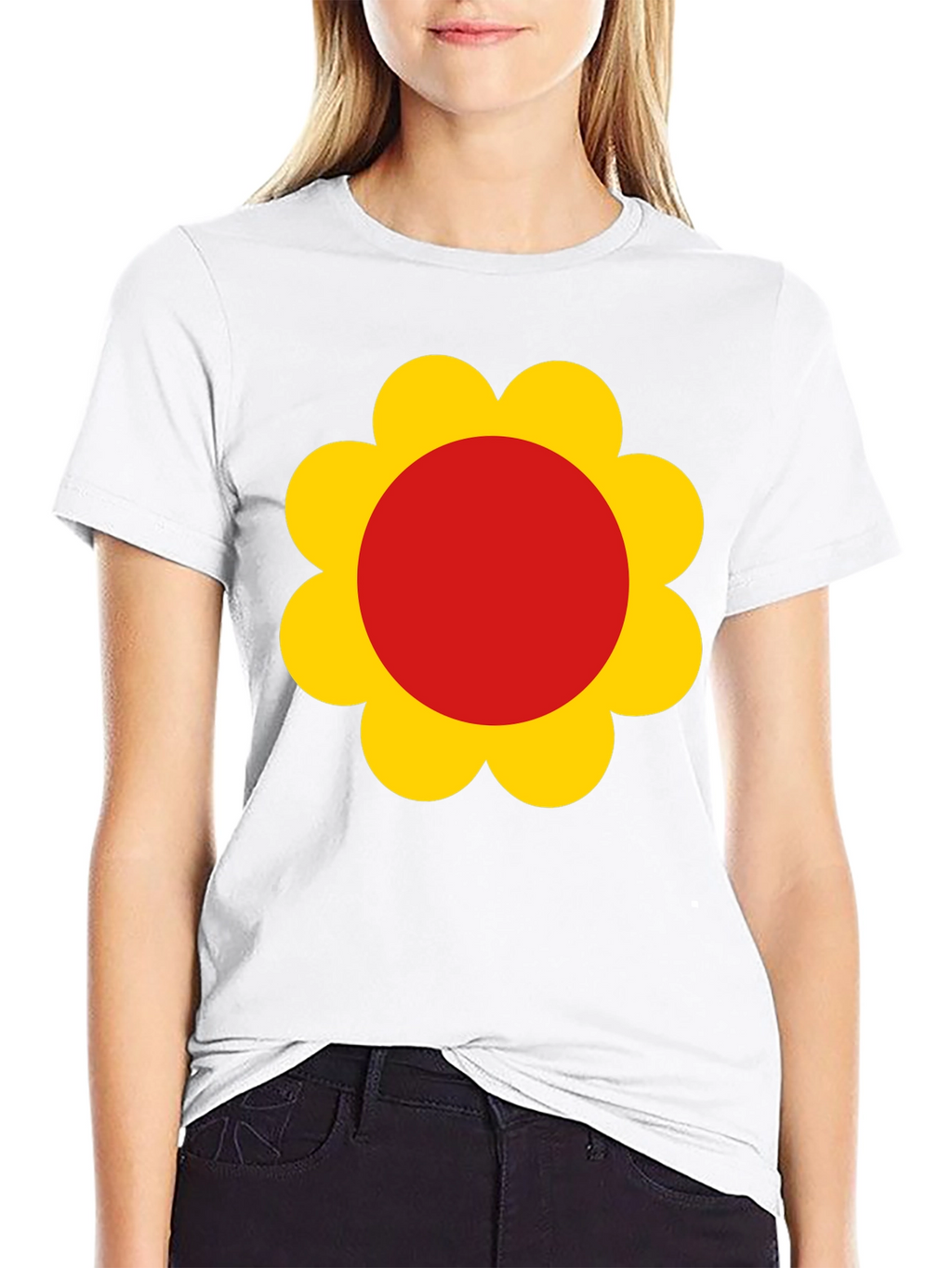 Retro Flower Power Black T-Shirt