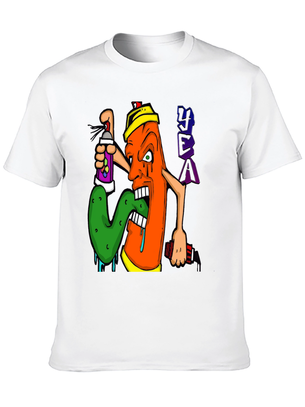 Graffiti Character Black Graphic T-Shirt