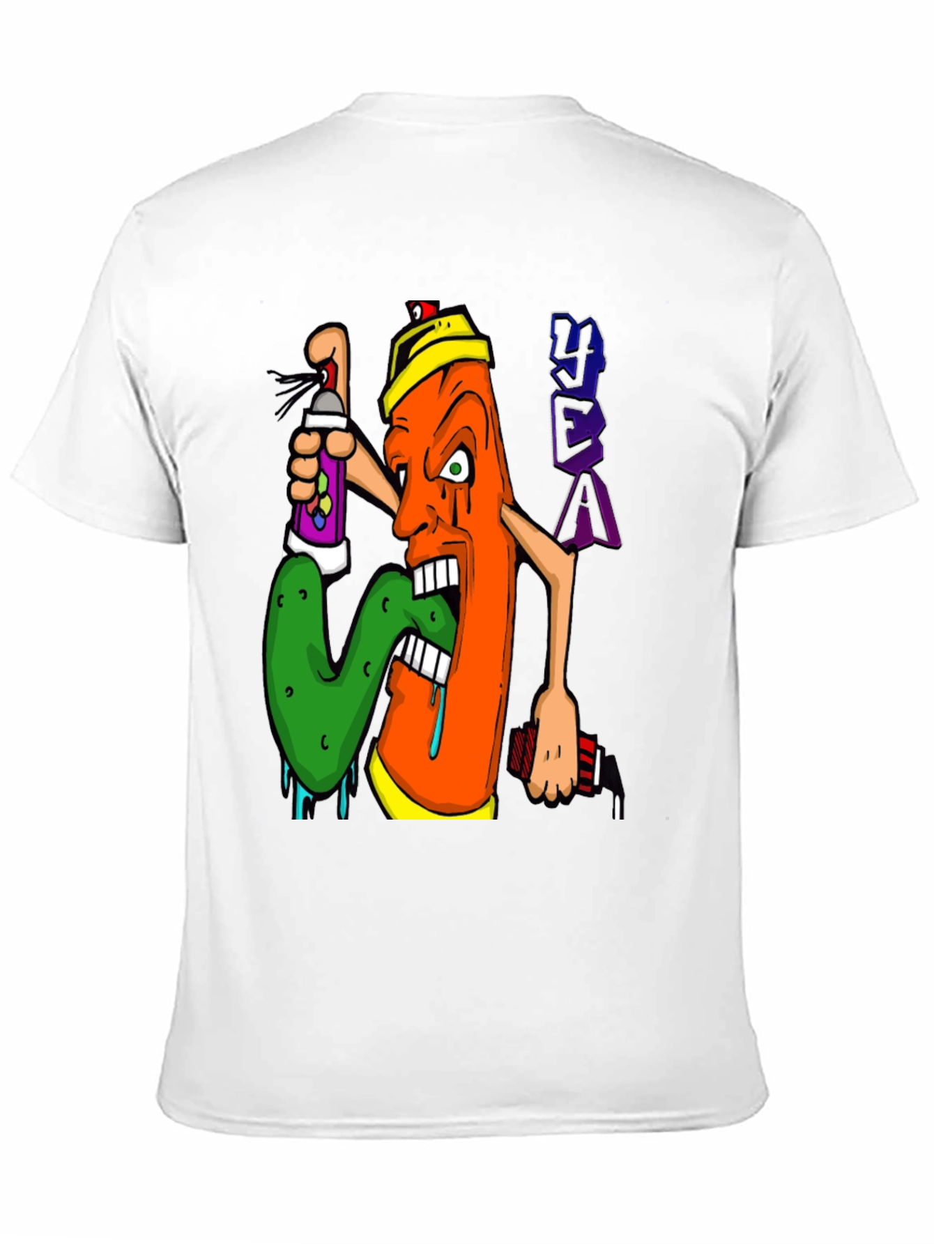 Graffiti Character Black Graphic T-Shirt