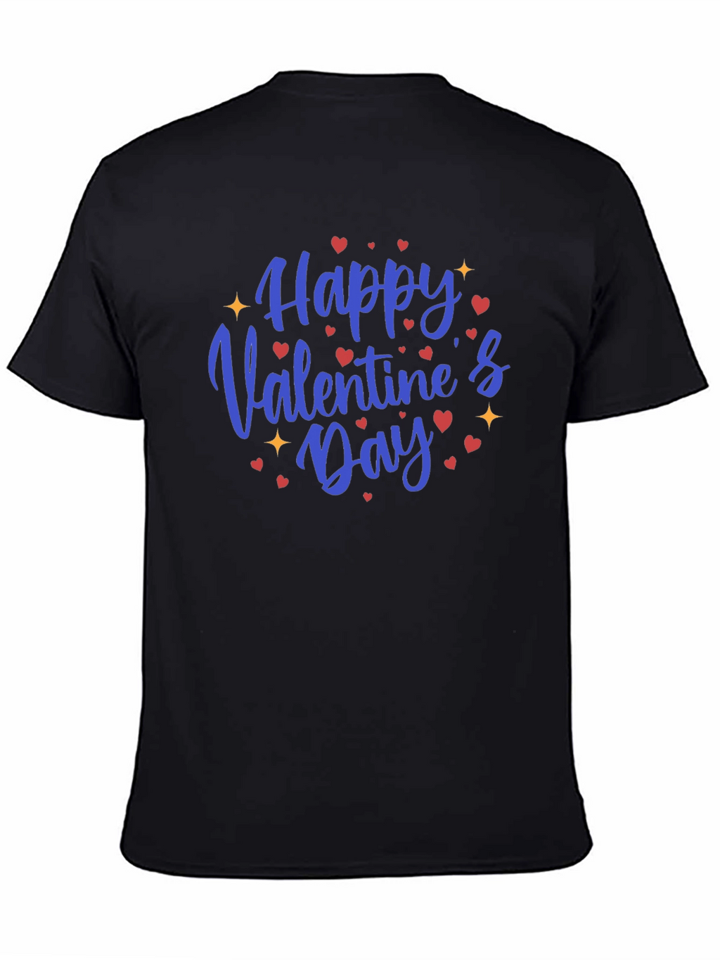Happy Valentines Day Black Graphic Tee