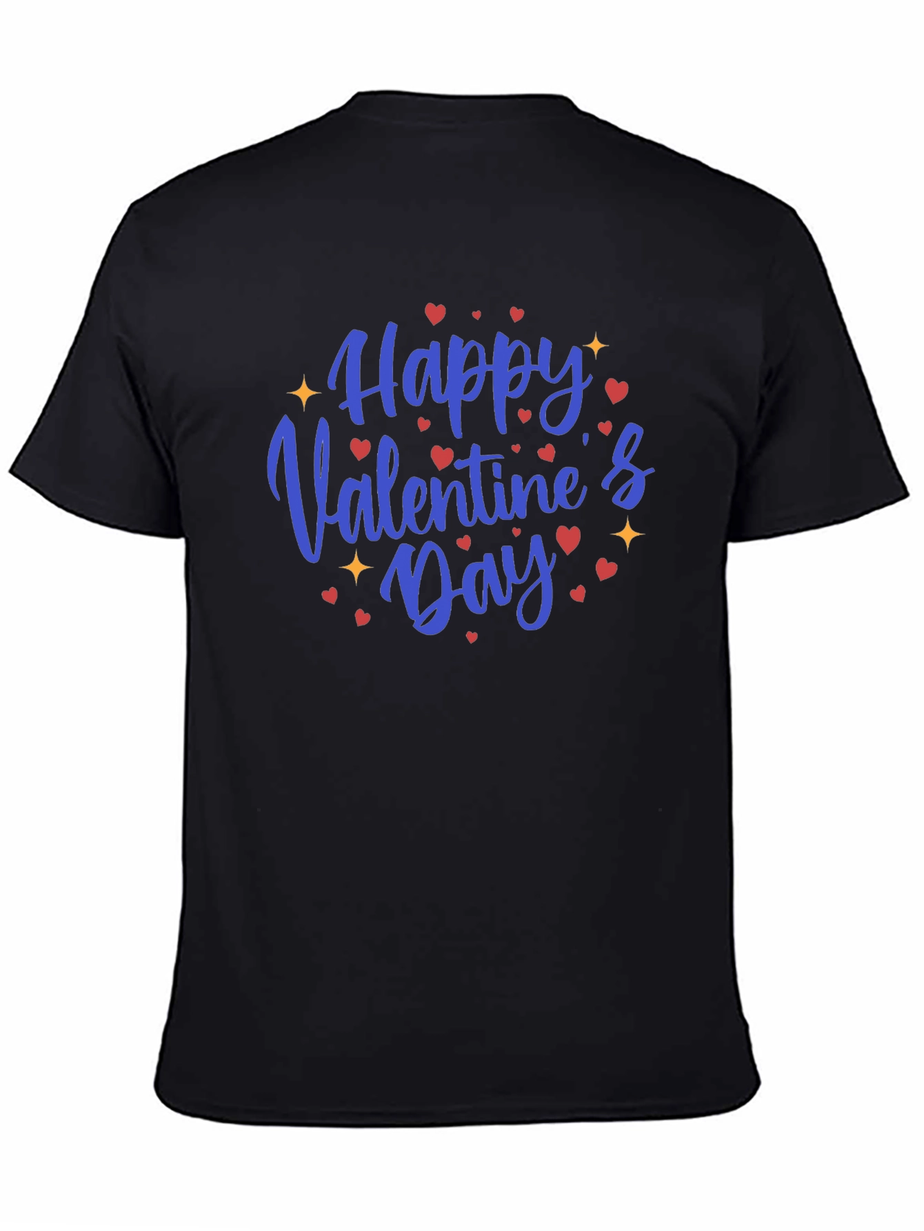 Happy Valentines Day Black Graphic Tee