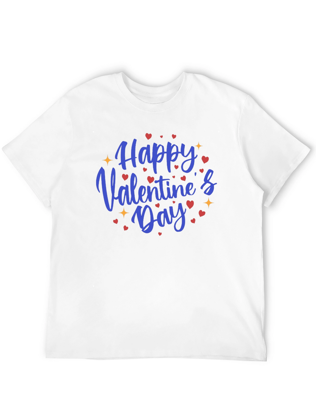 Happy Valentines Day Black Graphic Tee