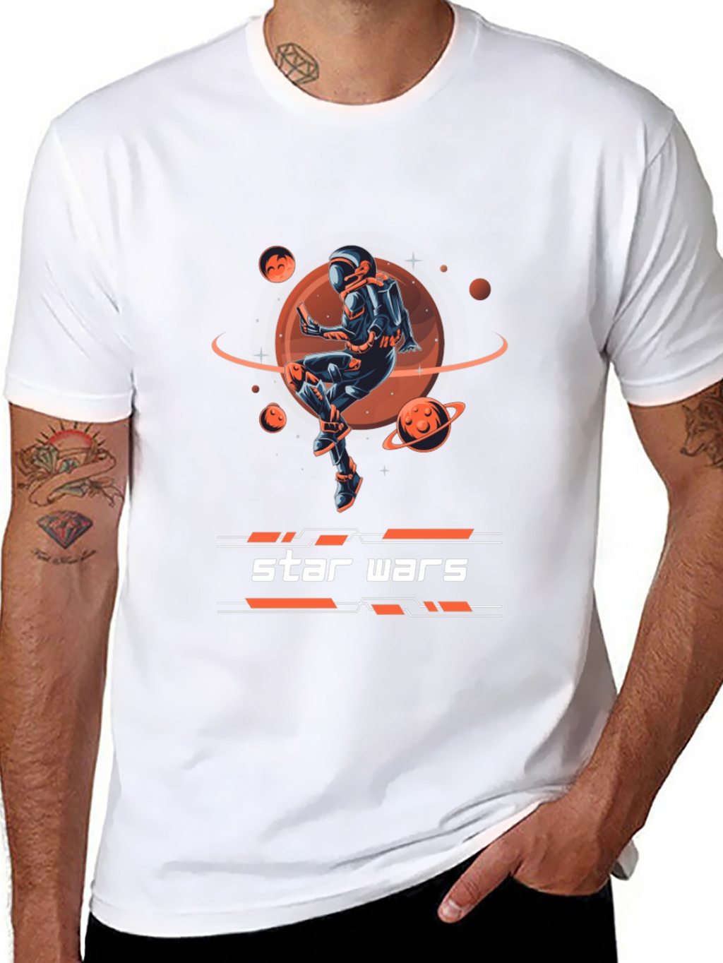 Star Wars Spaceman Graphic Print Black T-Shirt