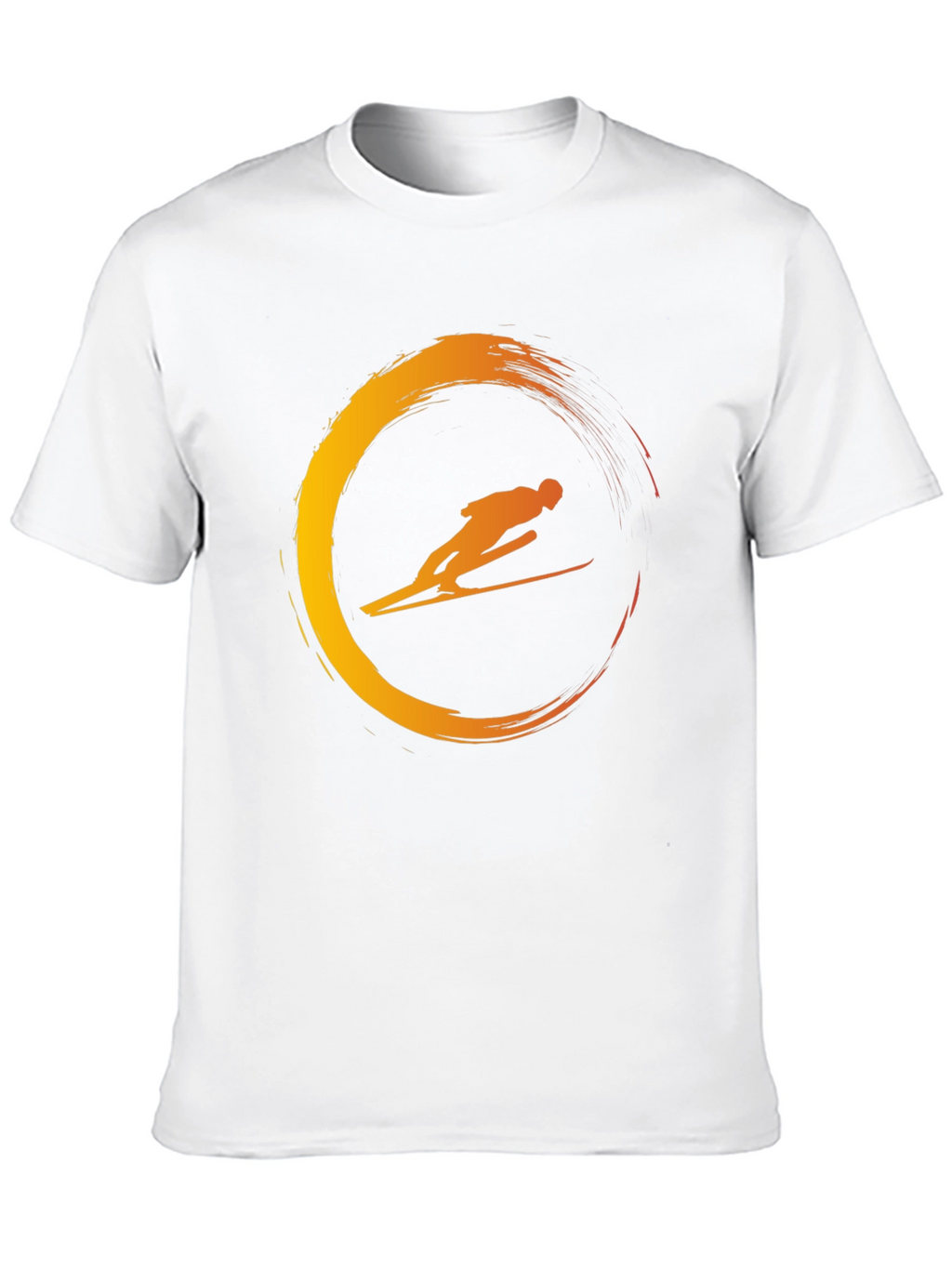 Mens Black T-Shirt with Skier Graphic
