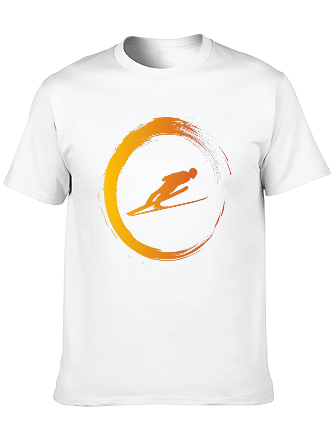 Mens Black T-Shirt with Skier Graphic