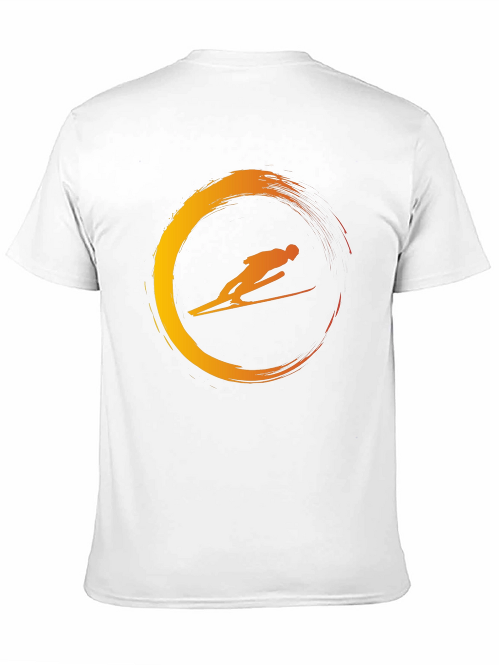 Mens Black T-Shirt with Skier Graphic