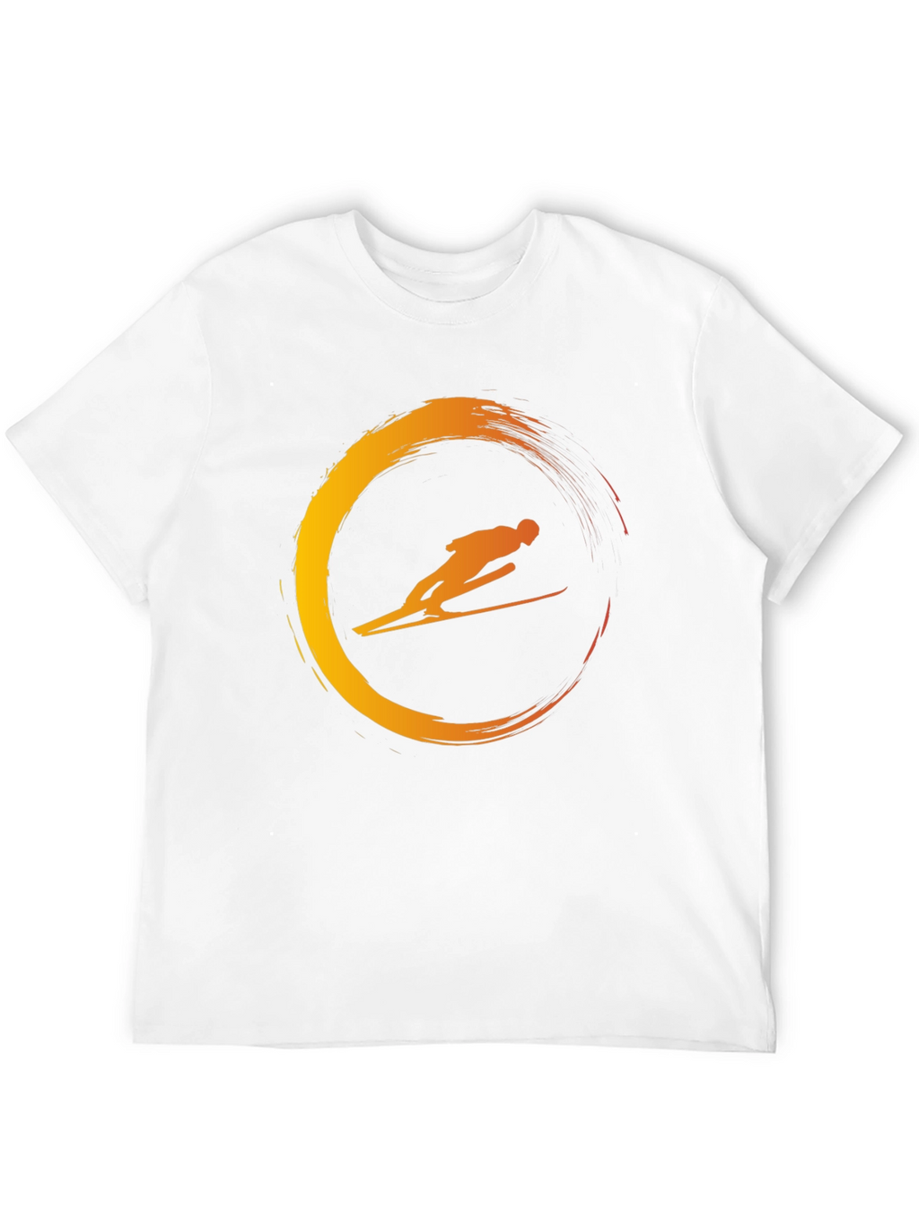 Mens Black T-Shirt with Skier Graphic