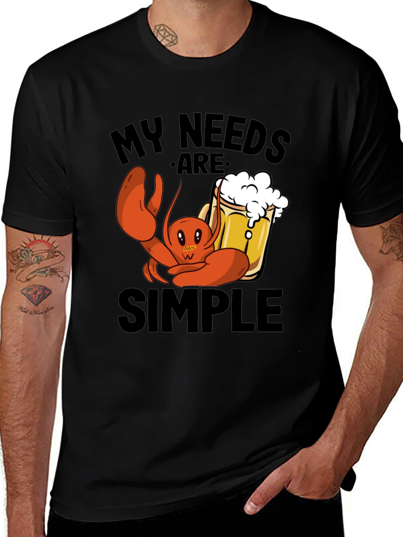 My Needs Are Simple Lobster Beer T-Shirt