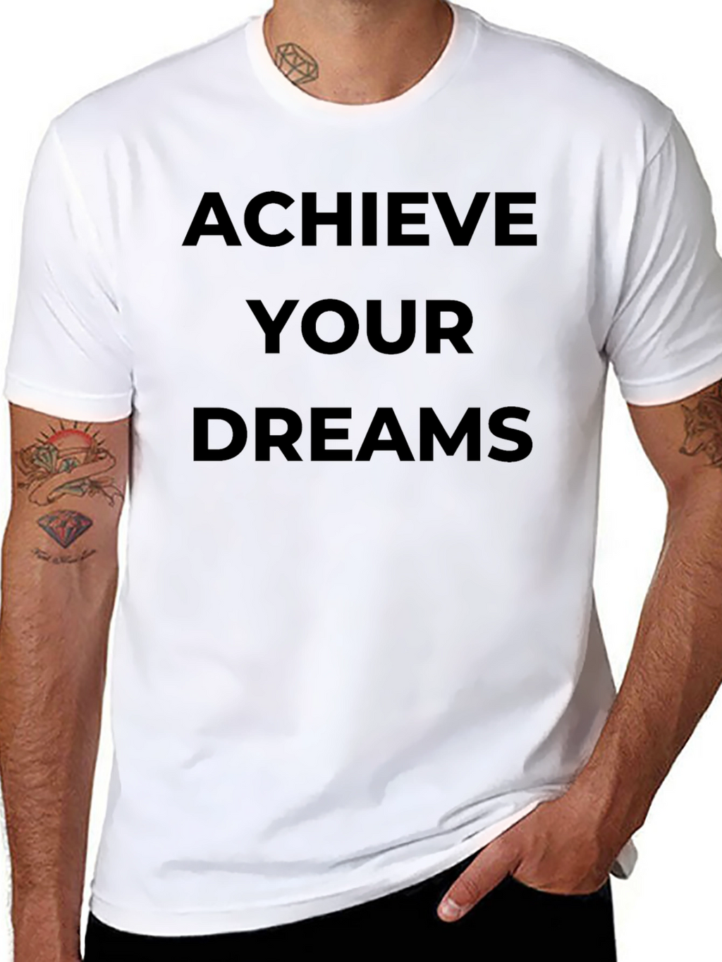 Achieve Your Dreams Black T-Shirt Motivation