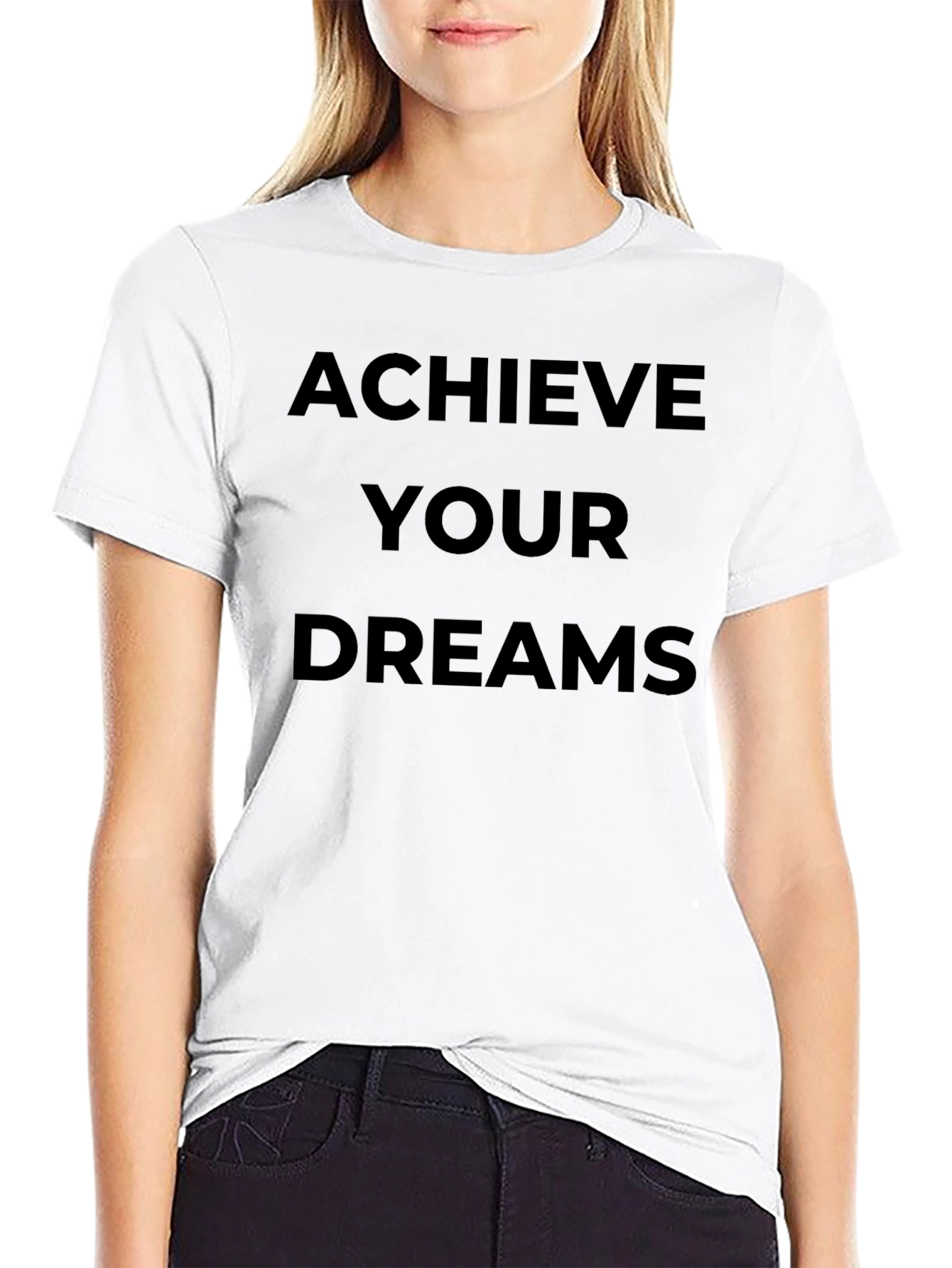 Achieve Your Dreams Black T-Shirt Motivation