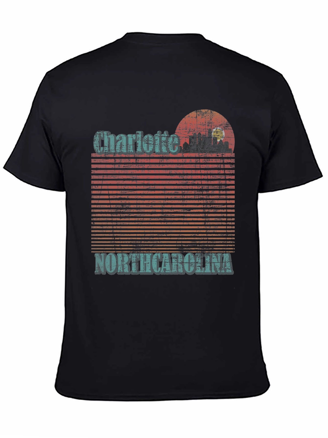 Charlotte North Carolina Skyline Graphic T-Shirt