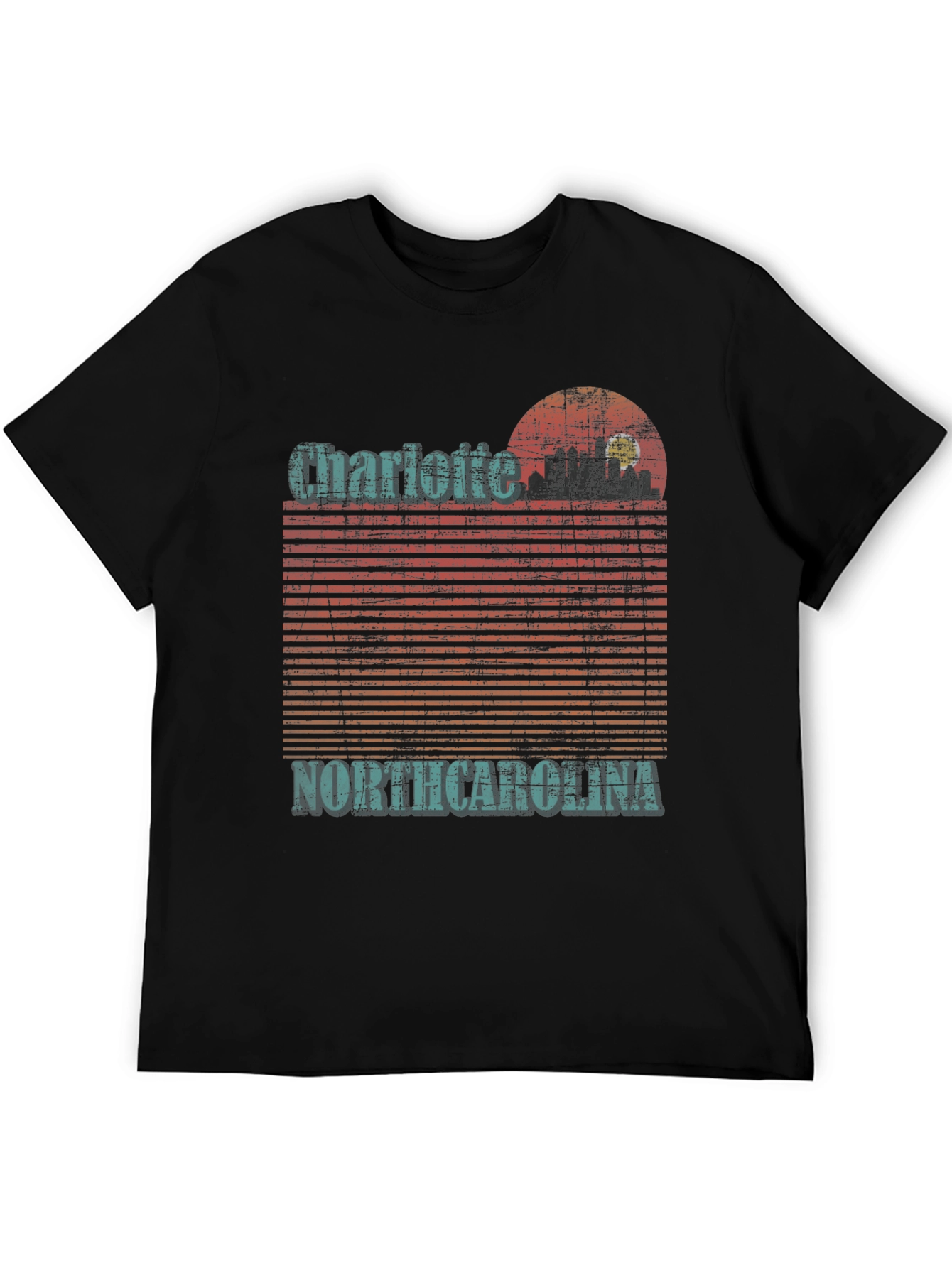 Charlotte North Carolina Skyline Graphic T-Shirt