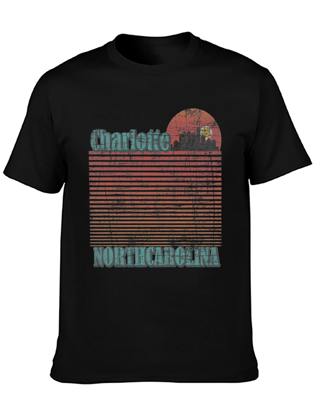 Charlotte North Carolina Skyline Graphic T-Shirt