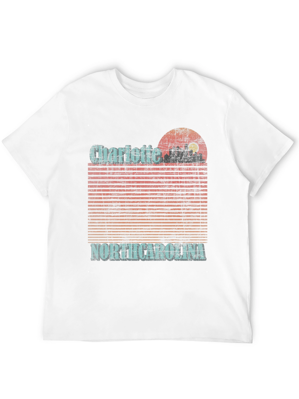 Charlotte North Carolina Skyline Graphic T-Shirt