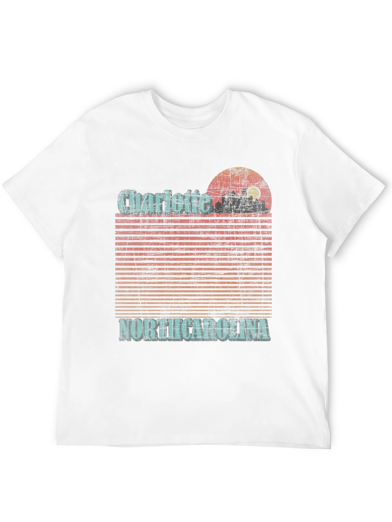 Charlotte North Carolina Skyline Graphic T-Shirt