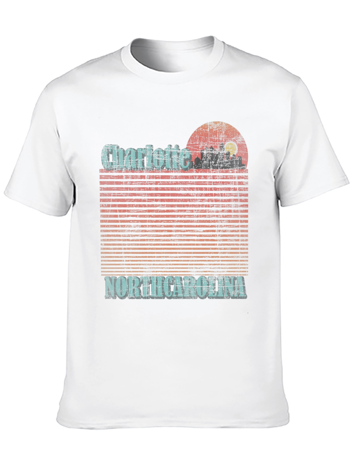 Charlotte North Carolina Skyline Graphic T-Shirt