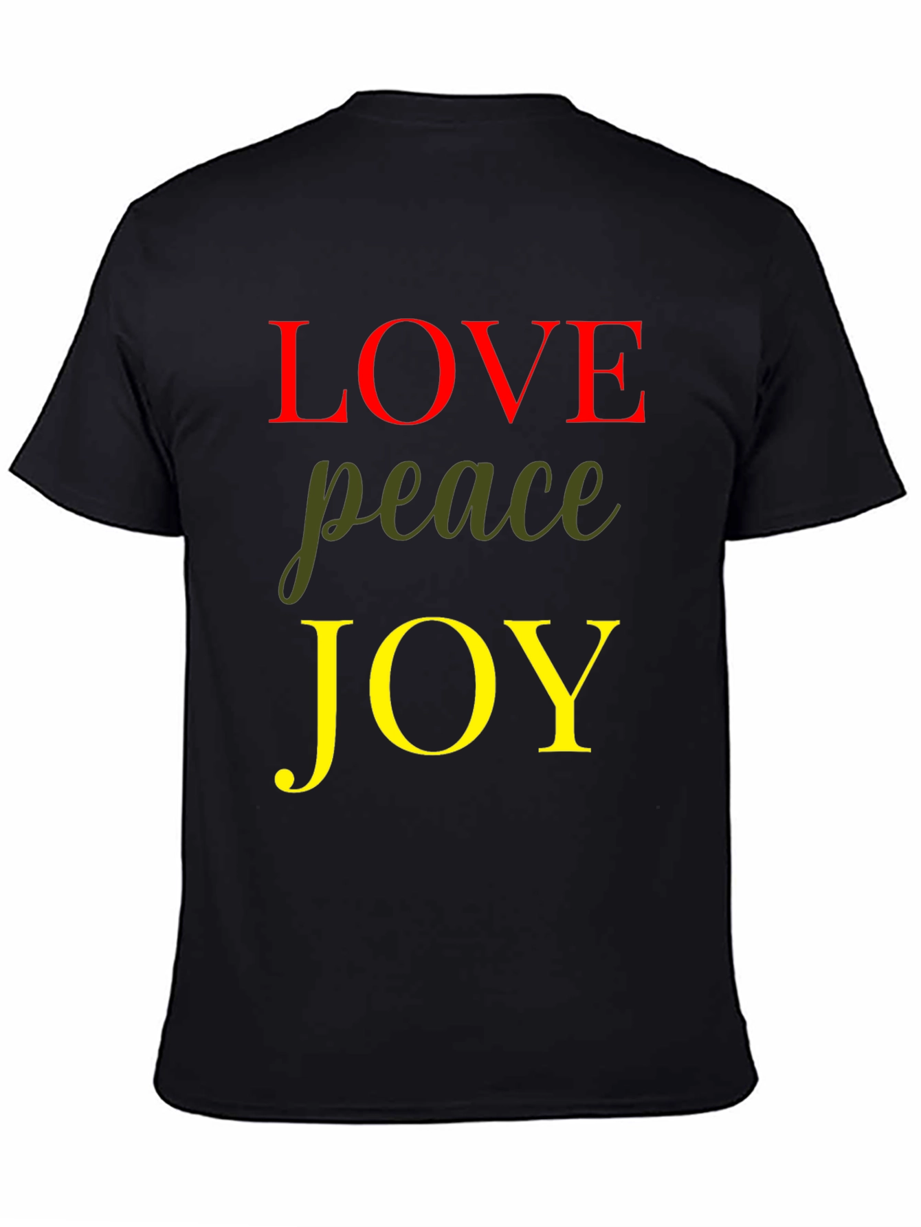 Love Peace Joy Graphic Tee - Black