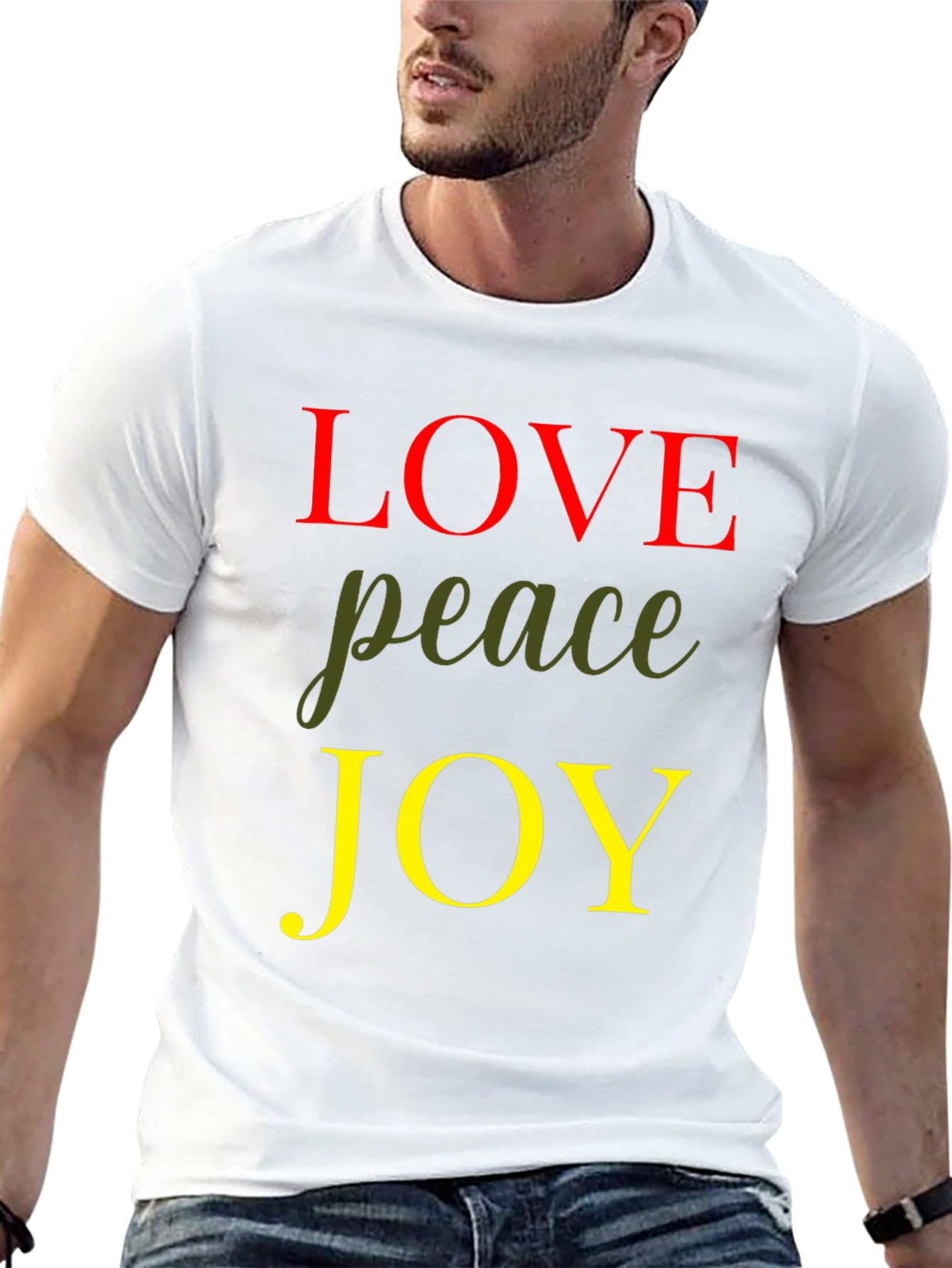 Love Peace Joy Graphic Tee - Black